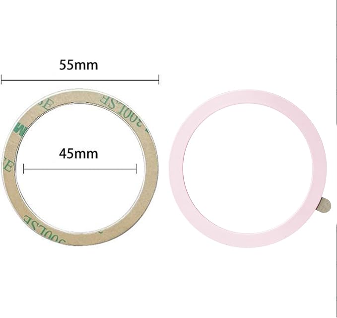 TENOC Universal Metal Ring Sticker for Magnetic Charger Compatible with iPhone/Samsung/Android All Cellphones, Magnetic Mount/Phone Holder Conversion Accessories, 3Pcs, Pink