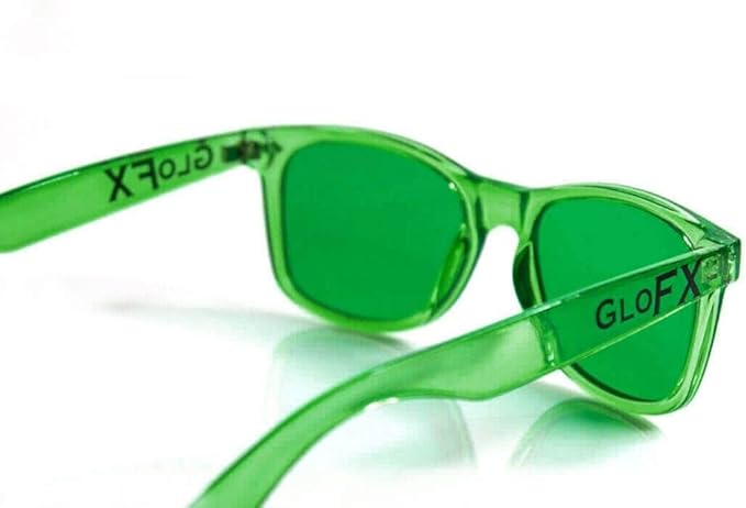 GloFX Green Color Therapy Mood Glasses Migraine Glasses Light Therapy Glasses Chromotherapy Green Colored Migraine Relief Lenses