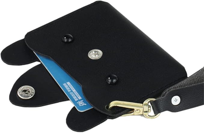 Birth Control Pill Case/Wallet PU Leather Medicine Holder Cat (Black)