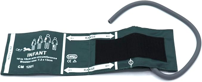 Blood Pressure Nylon Cuff with 50cm Single Tube for Infant 10-19 cm, Reusable Replacement NIBP Cuff with Inner Airbag for BP Monitor Machine, No Connector