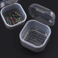 Nail Tool Sterilizer Box Plastic Disinfectant Container for Nail Art Accessories Tools, Portable Nail Drill Bits Cleaning Case Sterilizer Soaking Box with Strainer Pedicure Manicure Equipment