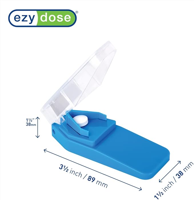 EZY DOSE Weekly (7-Day) Medication Management Bundle, Pill Case, Medicine Planner, Vitamin Organizer Box with Pill Cutter, Convenient and Easy to Use, Travel Friendly, Colors May Vary, BPA Free