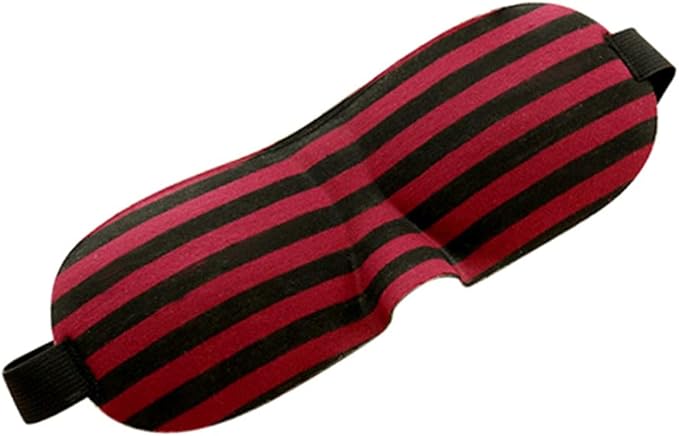 1 PCS 3D Sleep Mask for Women Men Eye Mask for Sleeping Contoured Cup Night Blindfold Mask Block Out Light for Kids Girls and Adult Red Stripe