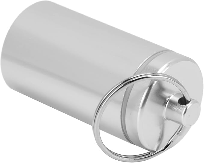 VBESTLIFE Keychain Pill Holder, Mini Portable Waterproof Aluminium Medicine Box Container Case Bottle for Outdoor Travel Camping