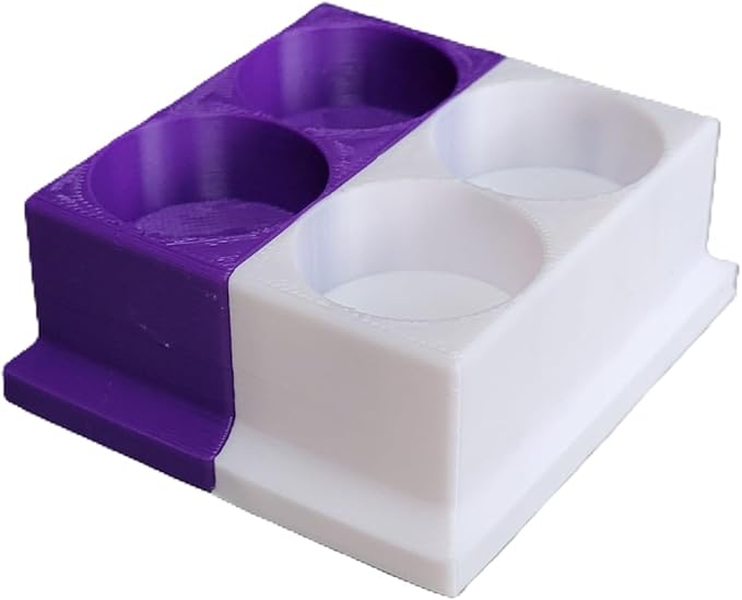 Znet3D Eye Drops Bottle Organizer & Tracker – AM/PM 4-Slot (White/Purple)
