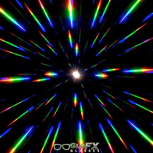 GloFX Ultimate Diffraction Glasses - Transparent Blue - 3D Prism Rainbow Effect - Great Edm, Festival, Concert, Fireworks, Christmas Lights, and Rave Accessory - Transparent Blue Frames