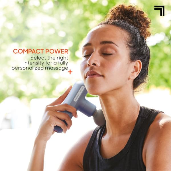 Sharper Image Powerboost Move Aero [New 2026 Version] Mini Deep Tissue Percussion Massage Gun| Muscle Recovery & Pain Relief Massage Tool| Full Body Back & Shoulder Massager| Gift for Men Women