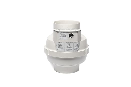 Festa AMG Spirit Radon Fan - Quiet and Energy Efficient 121 CFM Radon Mitigation System Inline Fan - 5" Electric Waterproof Inline Duct - Made with Sturdy Glass Reinforced Poly-Resin – White