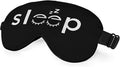 Sleep Warning Silk Eye Mask Sleep Mask Cute and Simple Black Eye Mask with Adjustable Strap Lightweight for Women Work Travel Night Sleep