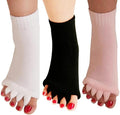 AIBEARTY 3 Pairs Yoga Sport Gym Five Toe Separator Socks Foot Massage Toeless Socks