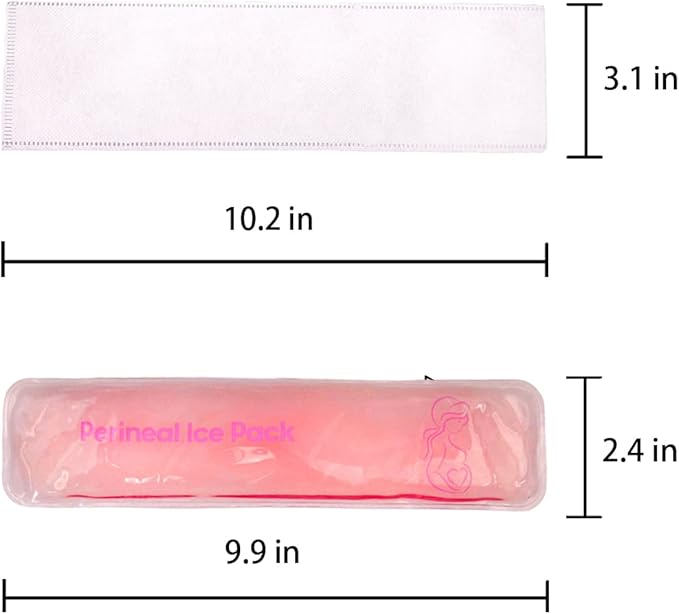 Reusable Perineal Ice Packs for Postpartum & Hemorrhoid Pain Relief, Hot & Cold Pack for Women After Pregnancy. 2 Ice Pack and 3 Non-Woven Cover, Pink