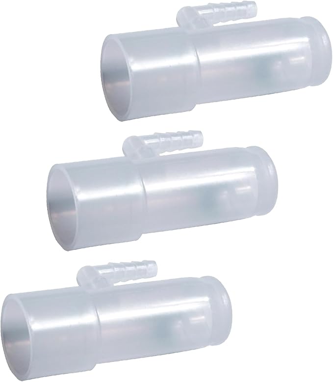 Bistras 3pk Oxygen Adapter Enrichment Port Connector fits CPAP Tubing Hose Model 1642 (3)