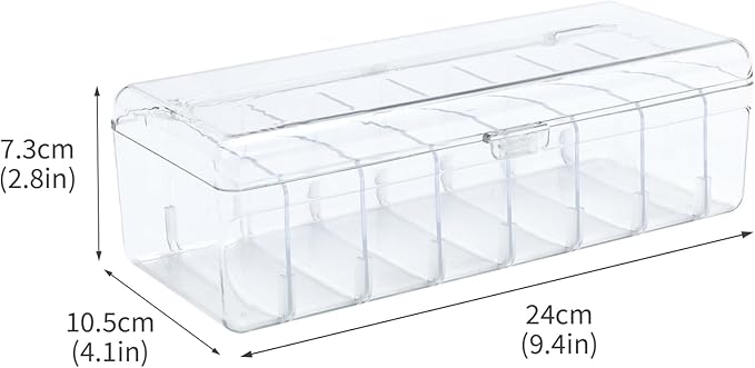 Bandaid Organizer Holder,Medicine Storage Box with Flip Cover,Multiple Compartments Band Aid Organizer,Bandaid Box for Elastic Bandage Wrap, Cotton Swabs(Clear)