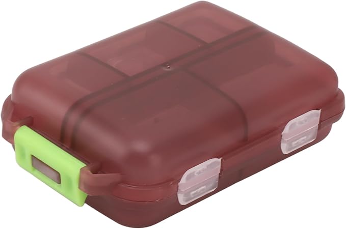 Travel Pill Organizer, Plastic 10 Compartments Pill Case Portable Pill Box Buckle Lock Weekly Portable Pill Holder Container for Purse (Purple)