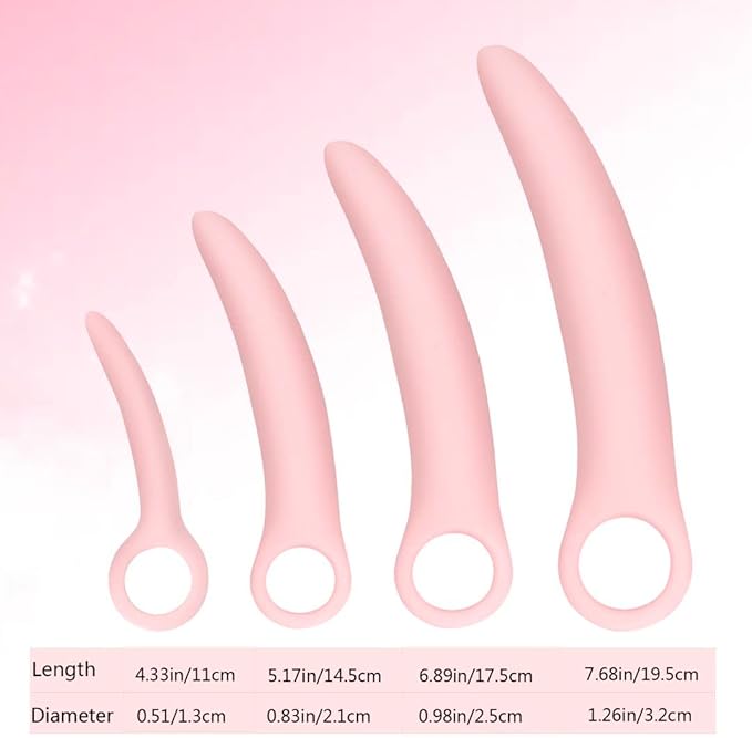4-Pack Silicone Pelvic Floor Muscle Dilator Trainer Set