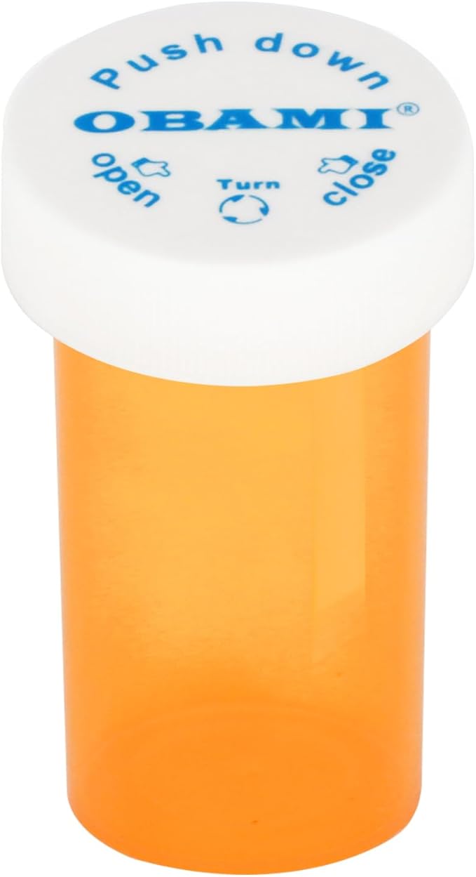 Plastic Medicine Pill Bottles with Child Resistant Caps - Push Down and Turn - Prescription Vial, Medicine Container, Pill Cases Dispenser Organizers (12pcs, 40 Dram)