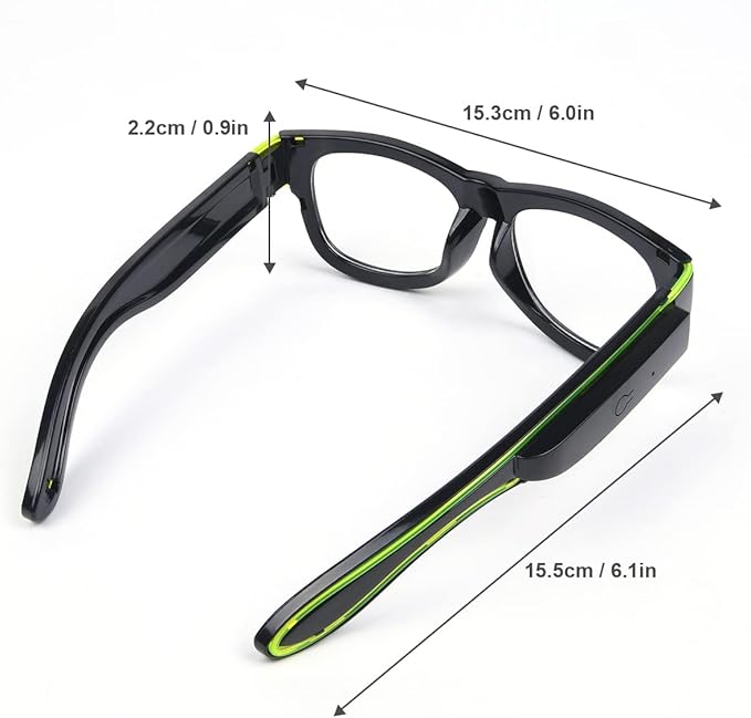 Ainiv Wireless Light Up Glasses 3 Modes LED Luminous Glasses Glow in the Dark for Parties, DJ, EDM, Halloween, Christmas