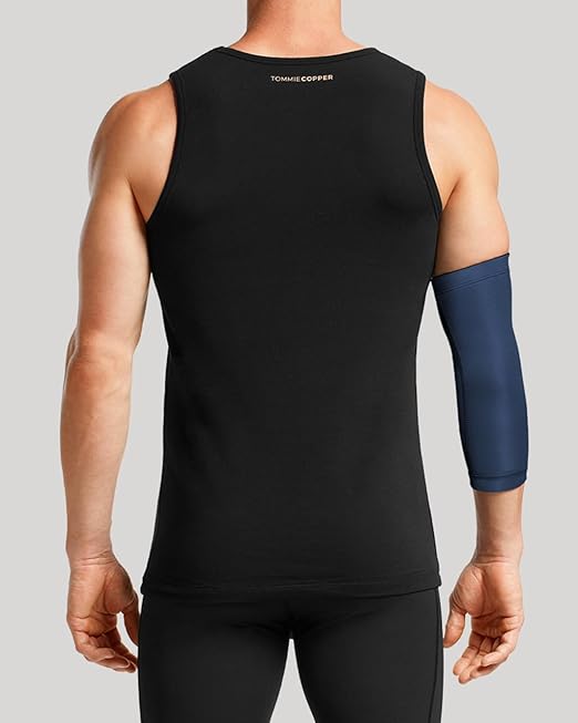 Tommie Copper BetterICE Elbow Wrap Cold Compression for Muscle Pain & Joint Soreness, Soft Flexible Gel, No Messy Leaks, Comfortable Fit - Medium, Dark Navy