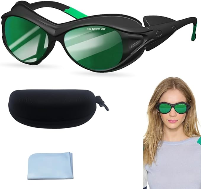 Professional 500nm-1200nm Wavelength IPL Laser Safety Glasses Eye Protection for Hair removal , Red Light Therapy Glasses Protective Tanning Goggles Eyes Protection for Laser Cosmetology Operators
