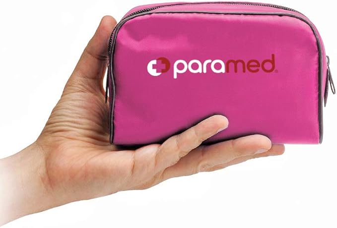 PARAMED Aneroid Sphygmomanometer – Manual Blood Pressure Cuff with Universal Cuff 8.7-16.5" and D-Ring – Carrying Case in the kit – Pink – Stethoscope Not Included