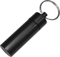 Sealed Jar Keychain Screw Lid Aluminum Alloy Waterproof Portable Small Travel Medicine Bottle Hanging Mini Tablet Pill Storage Bottle Container Holder Key Ring Black