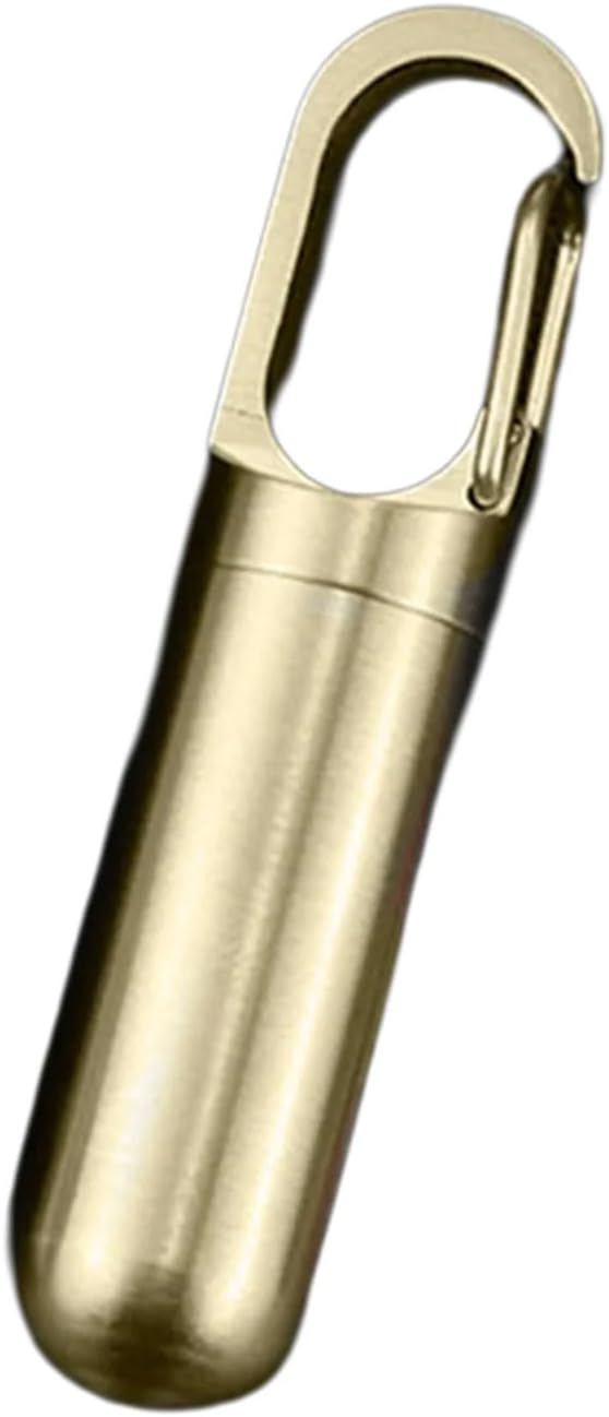 Convenient Keychain Pills Case Practical Brass Pills Container with Keychain Secure Travel Case for Medications