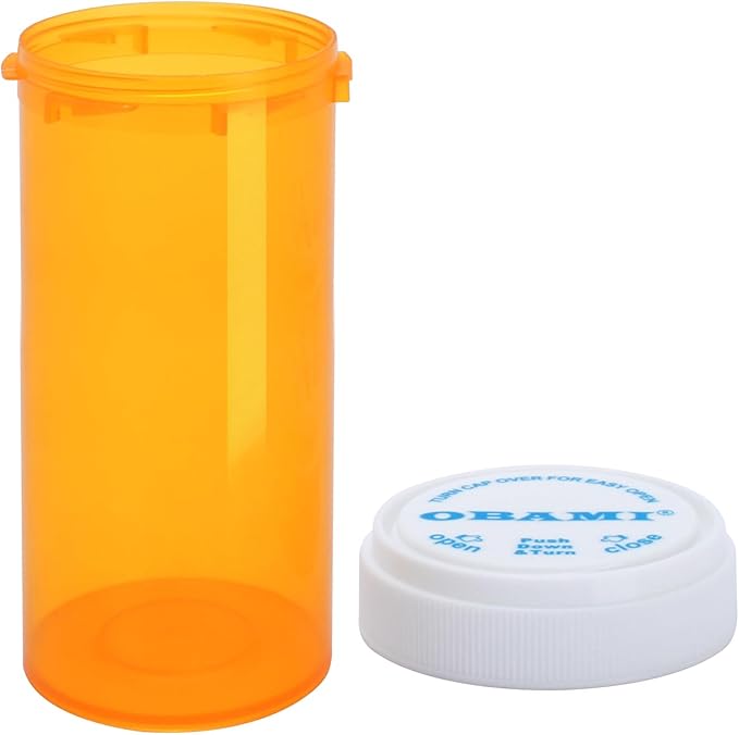Plastic Empty Pill Bottles with Double Sided Use (Child Resistant & Easy Open) Caps - Medicine Container Pill Case Dispenser Organizers (40 Dram, 12pcs)