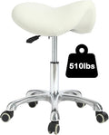 Conforms to ergonomics, with a Saddle Stool That can be Tilted and a Rotating Stool with Hydraulic Lifting Height Adjustment, Suitable for Office, White