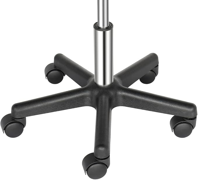 Round Rolling Bar Stool PU Leather with Wheels and Foot Rest, Height Adjustable Task Work Chair for Salon Spa Office Chairs