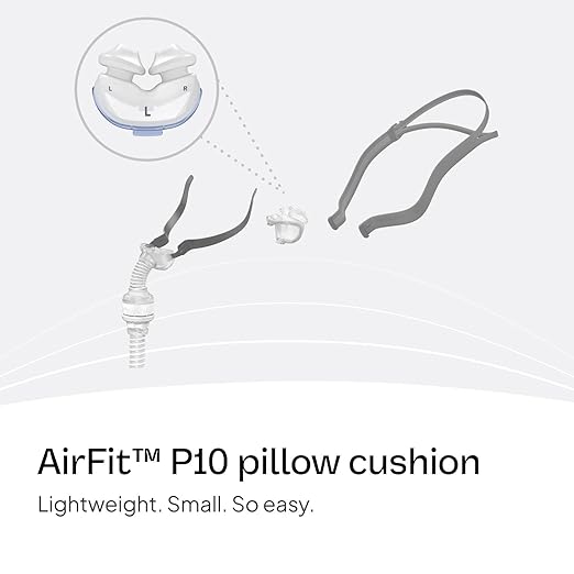 Resmed AirFit P10 Nasal Pillow Cushion - CPAP Mask Accessories Replacement - Soft Lightweight Silicone - Dual Wall - Large