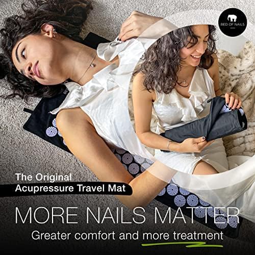 Bed of Nails Acupressure Travel Mat – Original Bon Acupressure Design with 8820 Precision Nails, 29 x 16 x 1", Black