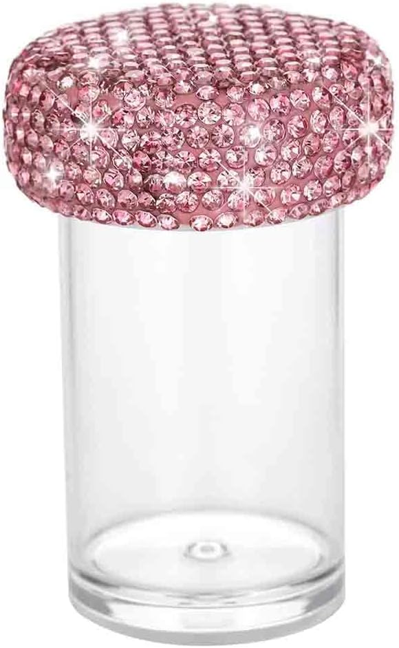Bling Diamond Portable Waterproof Pill Case Medicine Dispenser Bottle Storage for Outdoor Camping Travel (Pink)