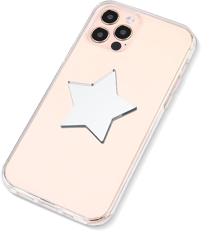 Ellie Rose Mirror Decal for Smartphone, Stick-On Star Mirror Phone Charm Sticker