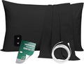 Grounding Pillowcase with 15ft Grounding Cord Conductive Silver Fiber Grounding Pillowcase for Better Sleep Reduce Pain (Black, 20x30in)