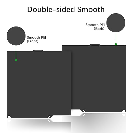 Double Sided Smooth PEI for Elegoo Centauri Carbon/Centauri Carbon 2 Build Plate Carbon Plates 260x271mm Flexible Removable Hardened Steel PLA Plate Heatingbed for Elegoo CC Platforms.