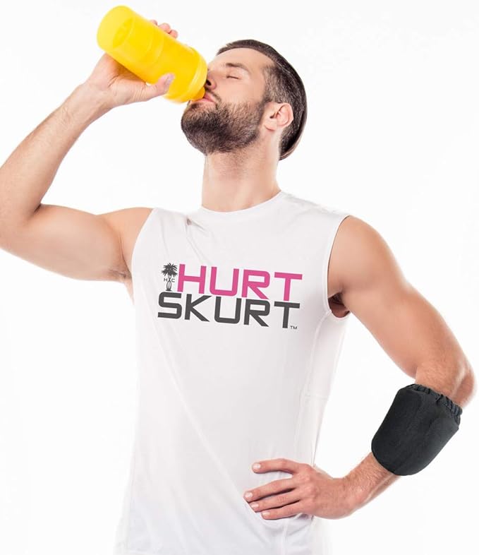 HurtSkurt® Premium Ice Therapy Sleeve – Flat Black Small – Stretch-Fit Wearable Cold Compression Wrap for Knee, Leg, Elbow & Ankle Recovery
