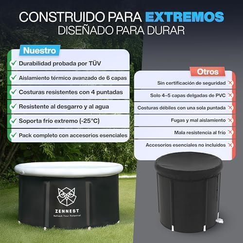 Upgraded 80 Gal Ice Bath Tub For Athletes - American Engineered Cold Plunge Tub Outdoor, 6-layer Insulated Inflatable Ice Tubs for Cold Plunge & Portable Bathtub For Adults - includes eBook