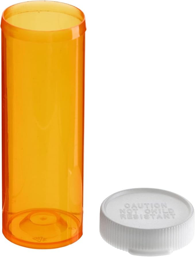 Juvale 6 Dram Empty Pill Bottles with Caps - Durable Plastic Vials - Easy-Open Caps for Travel Pill Bottles - Versatile Medicine Containers for Supplements - 50 Pack, 6 Dram, Orange