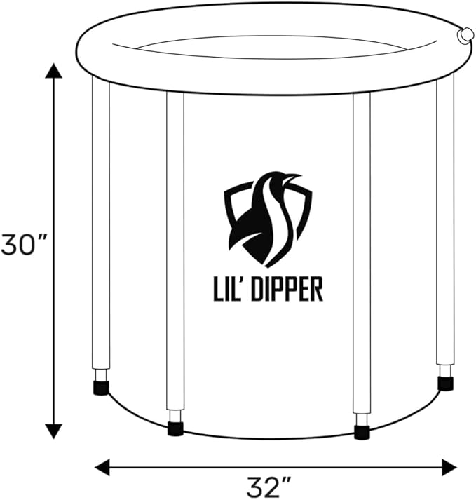 Lil’ Dipper Ice Bath Tub for Athletes, Portable Cold Plunge Tub with Insulated Lid, Compact Lightweight Ice Bath for Recovery, Home Gym & Outdoor Cold Therapy, Chiller Ready