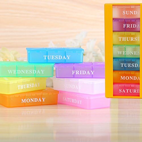 Travel Pill Organizer Box, 3 Times a Day, AM PM Daily Pill Organizer Dispenser Reminder, Medication Case Planner Portable for Purse Pocket Medicine Vitamin, Supplement, Storage Container