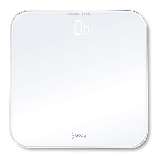 VisionTechShop S Body High Precision Ultra Wide Digital Body Weight Bathroom Scale up to 396lb/180kg, Super-Clear Large LED Display,Step-On Technology, White