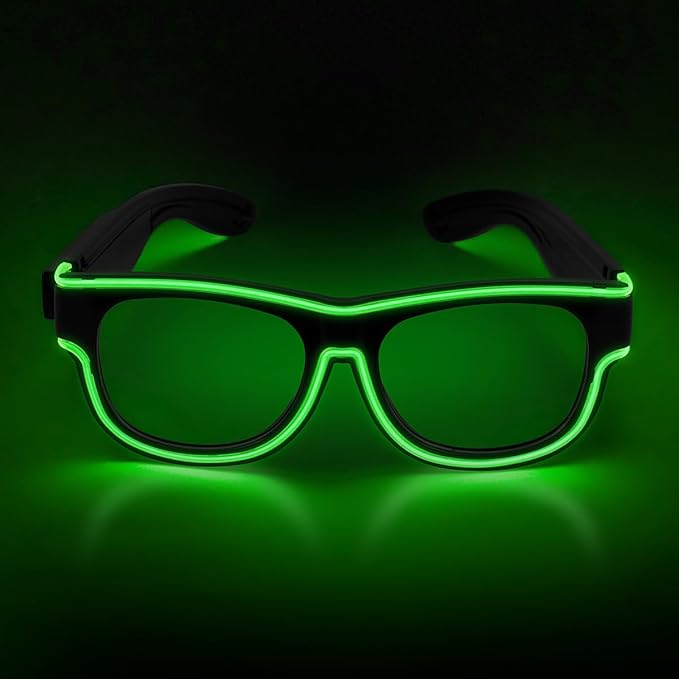 Ainiv Wireless Light Up Glasses 3 Modes LED Luminous Glasses Glow in the Dark for Parties, DJ, EDM, Halloween, Christmas
