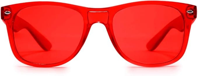 Red Color Therapy Glasses for Chakra Healing, Chromotherapy, and Mood
