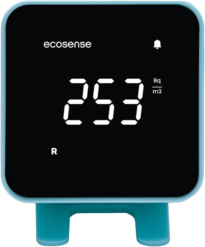 Ecosense EB100 EcoBlu, Home Radon Detector, Capture & Display Results Every 10 Minutes, Short & Long-Term Continuous Monitoring, Easy to Use