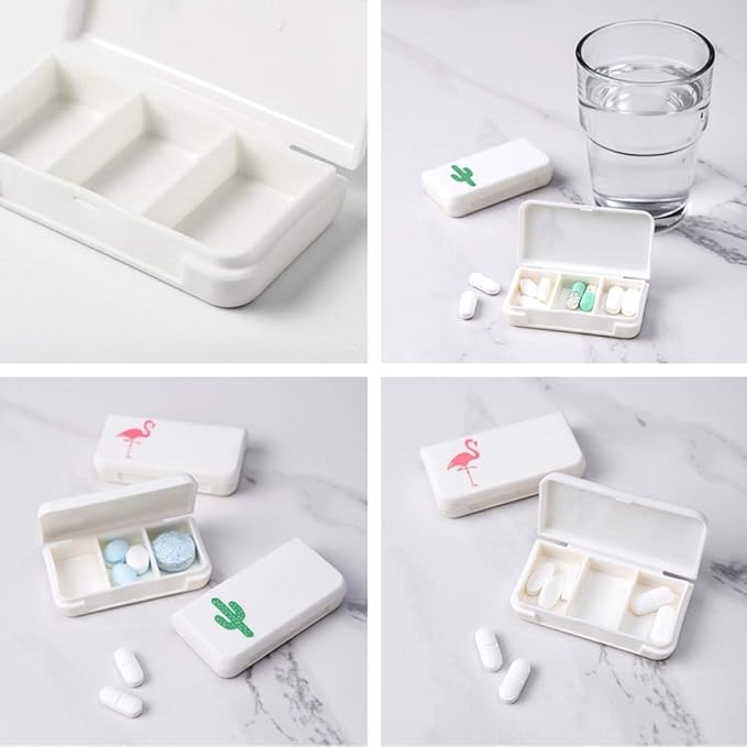 4 Pcs Daily Pill Box Case Waterproof Medicine Organizer Vitamin Holder Mini Pill Medicine Container for Travel Use