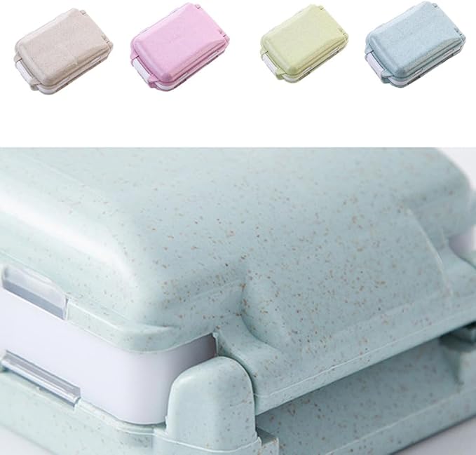 Cabilock Portable Medicine Box 2-Pack Foldable 3-Layer Pill Organizer with 8 Compartments Travel Case for Vitamins Medications Daily Use