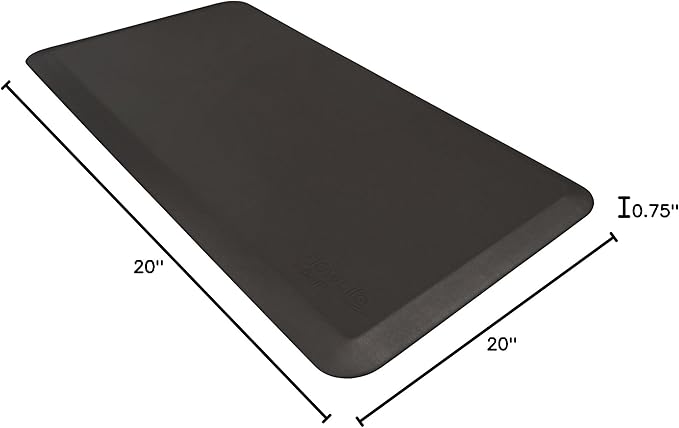NewLife by GelPro Anti Fatigue Mat: Eco-Pro Foam Anti-Fatigue Comfort Mat - Standing Desk Pad - Professional Floor Mats for Commercial & Industrial Work - 20” x 48” Non Slip Ergonomic Mat - Black