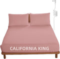OKOHEY Grounding Fitted Sheets with 15ft Earthing Cord, California King Size, 90% Organic Cotton + 10% Silver Fiber, Soft & Breathable Grounded Sheet for Better Sleep and Enhanced Wellness, Pink