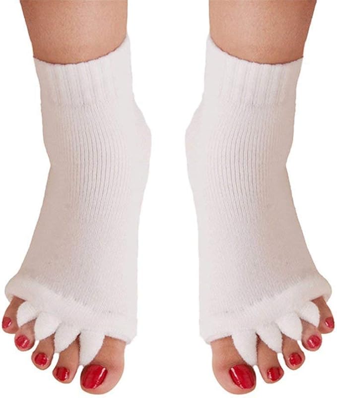 Toe Separator Socks Yoga Sports Gym Health Massage Foot Alignment Socks