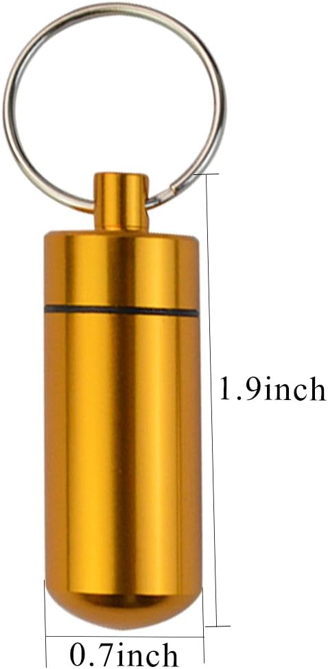 10 Pcs Portable Pill Case, Bantoye Waterproof Aluminum Holders Storage Container with Keychain for Outdoor Camping Traveling, Multicolor